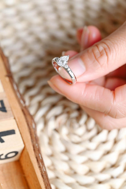 Marquise Cut Cluster Styled Lab Grown Diamond Engagement Ring