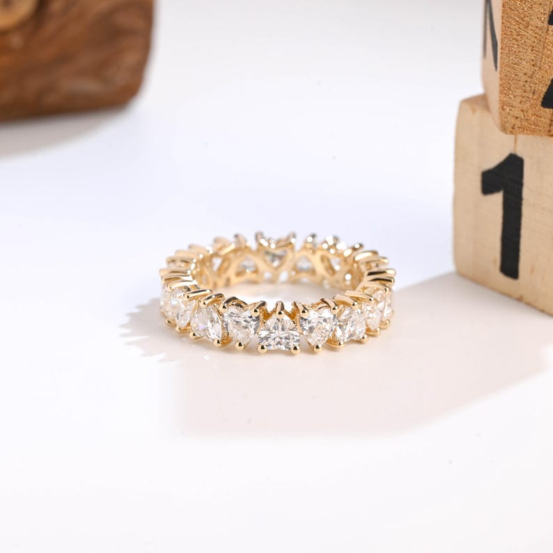 Marquise Cut Cluster Styled Lab Grown Wedding Band