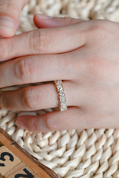 Marquise Cut Cluster Styled Lab Grown Wedding Band