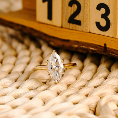 Marquise Cut Cluster Styled Lab Grown Diamond Engagement Ring
