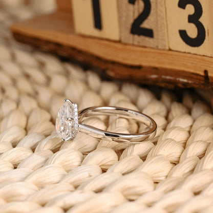 Marquise Cut Cluster Styled Lab Grown Diamond Engagement Ring