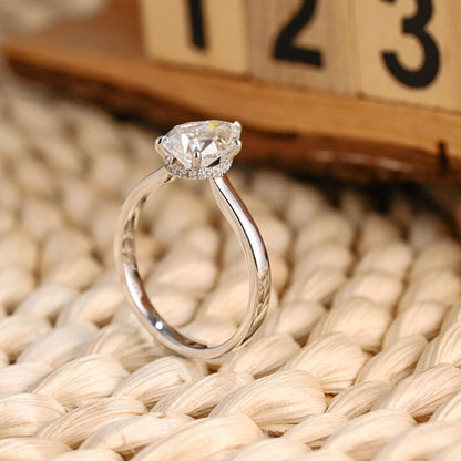 Marquise Cut Cluster Styled Lab Grown Diamond Engagement Ring