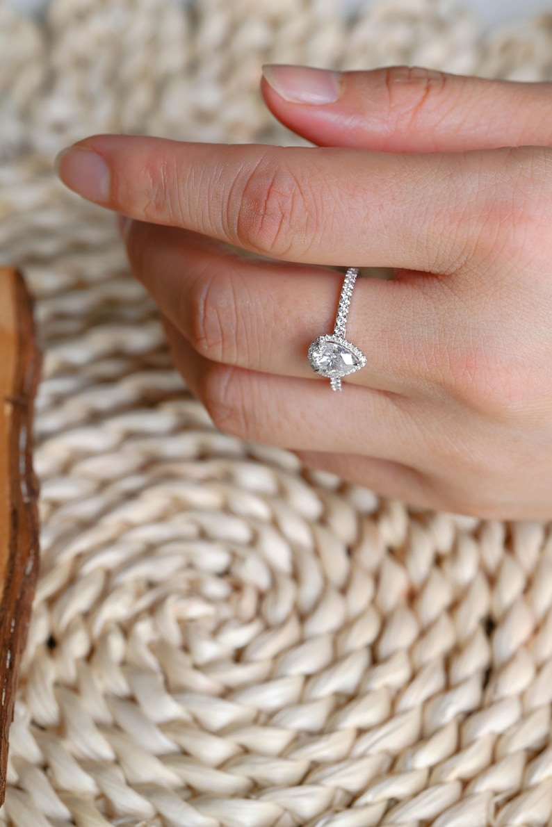 Marquise Cut Cluster Styled Lab Grown Diamond Engagement Ring