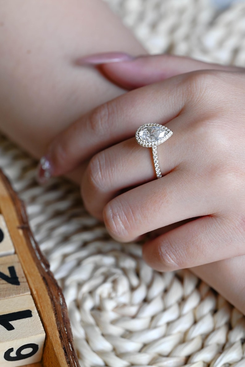 Marquise Cut Cluster Styled Lab Grown Diamond Engagement Ring
