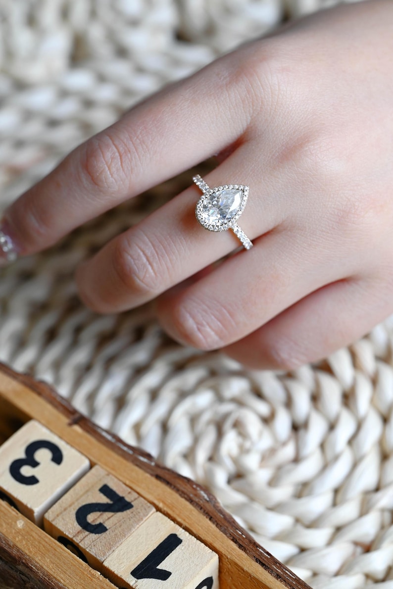 Marquise Cut Cluster Styled Lab Grown Diamond Engagement Ring