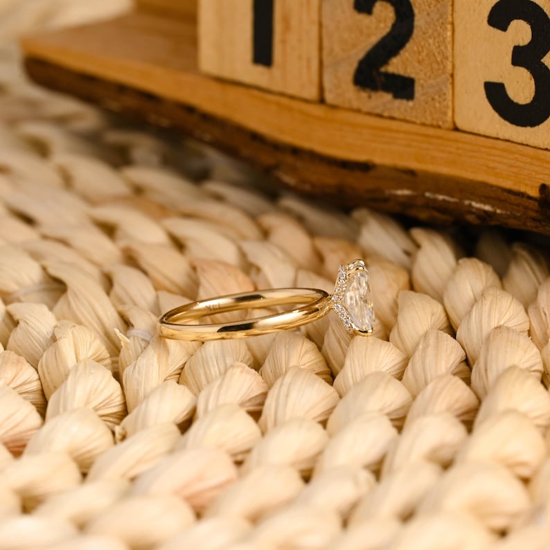 Marquise Cut Cluster Styled Lab Grown Diamond Engagement Ring