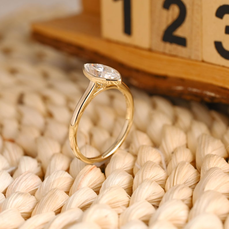 Marquise Cut Cluster Styled Lab Grown Diamond Engagement Ring