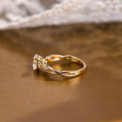 Marquise Cut Cluster Styled Lab Grown Diamond Engagement Ring
