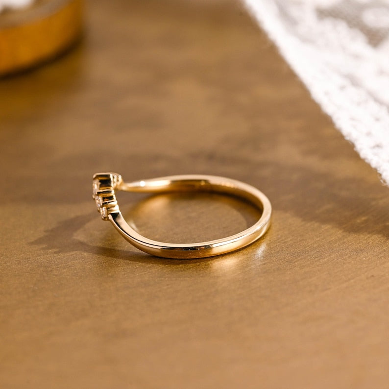 Marquise Cut Cluster Styled Lab Grown Wedding Band