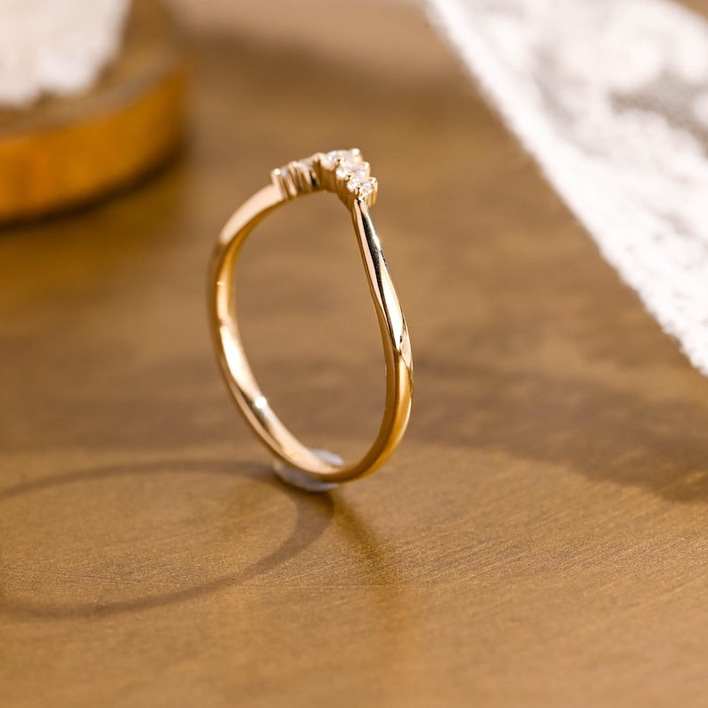 Marquise Cut Cluster Styled Lab Grown Wedding Band