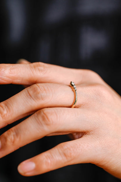 Marquise Cut Cluster Styled Lab Grown Wedding Band