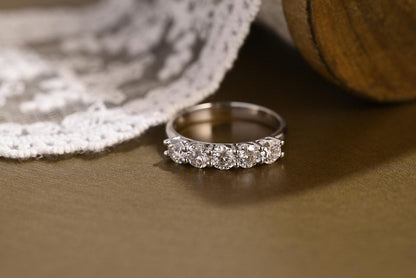 Marquise Cut Cluster Styled Lab Grown Wedding Band