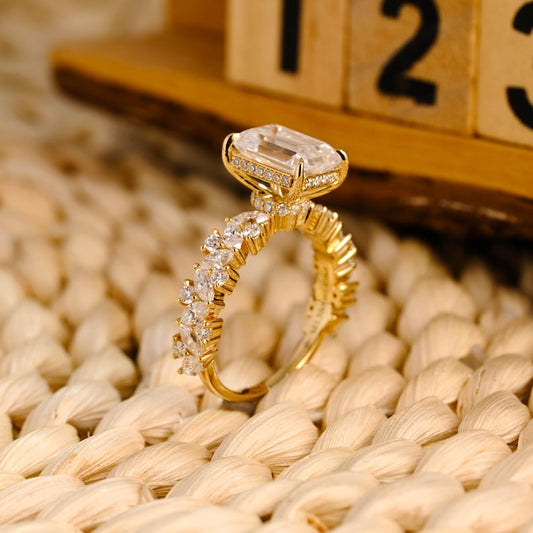 Marquise Cut Cluster Styled Lab Grown Diamond Engagement Ring