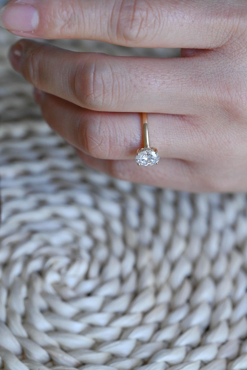Marquise Cut Cluster Styled Lab Grown Diamond Engagement Ring