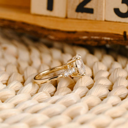 Marquise Cut Cluster Styled Lab Grown Diamond Engagement Ring