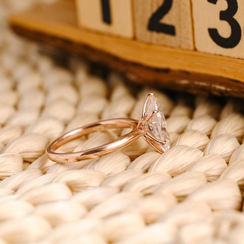 Marquise Cut Cluster Styled Lab Grown Diamond Engagement Ring