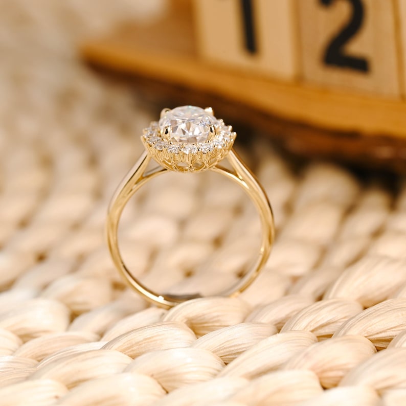 Marquise Cut Cluster Styled Lab Grown Diamond Engagement Ring