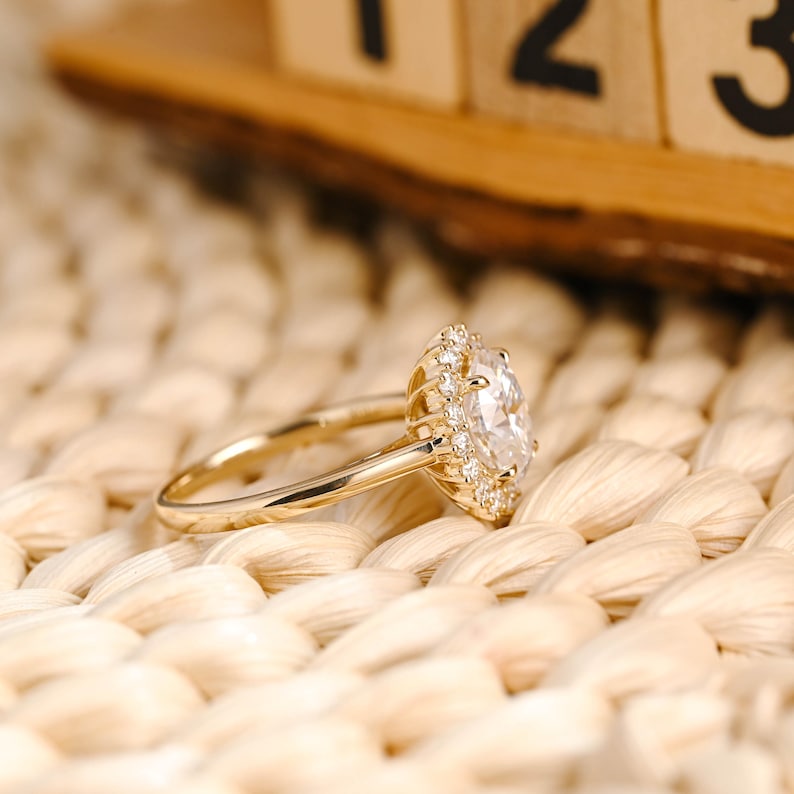 Marquise Cut Cluster Styled Lab Grown Diamond Engagement Ring