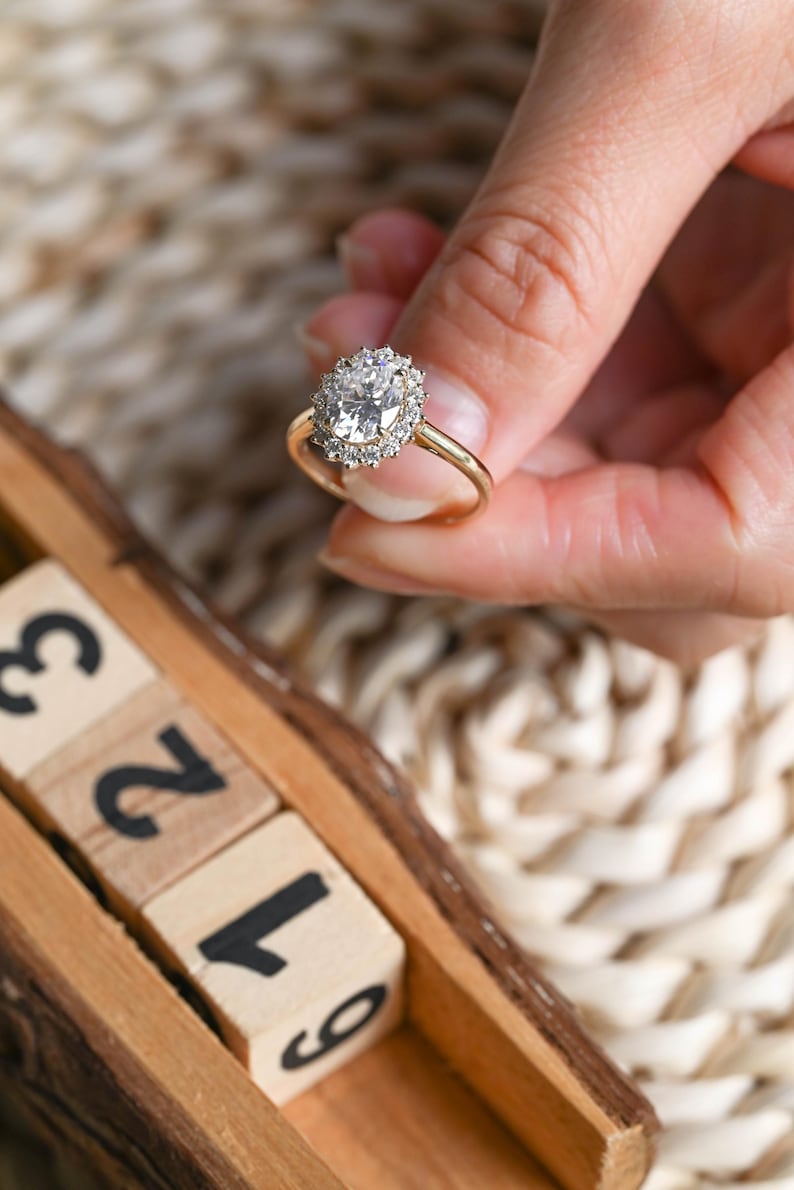 Marquise Cut Cluster Styled Lab Grown Diamond Engagement Ring