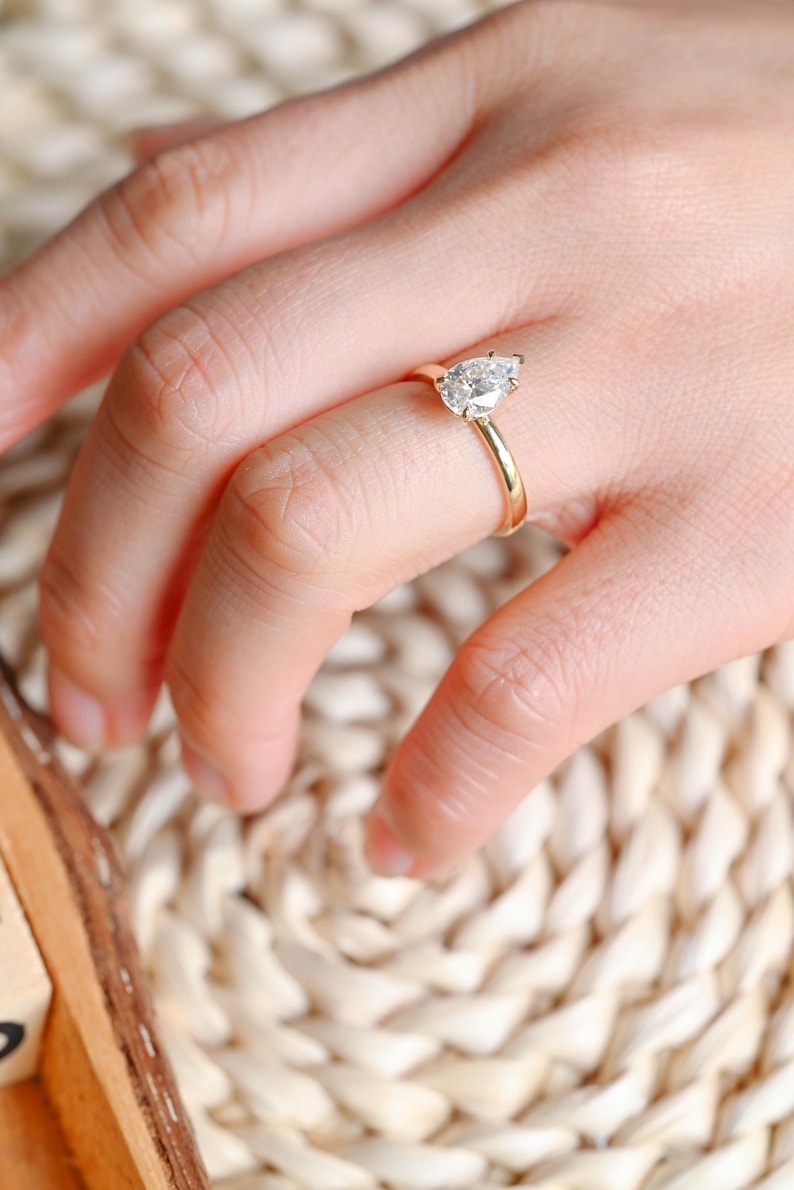 Marquise Cut Cluster Styled Lab Grown Diamond Engagement Ring