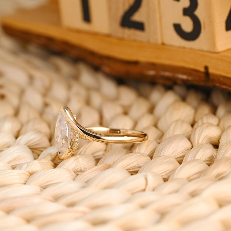 Marquise Cut Cluster Styled Lab Grown Diamond Engagement Ring