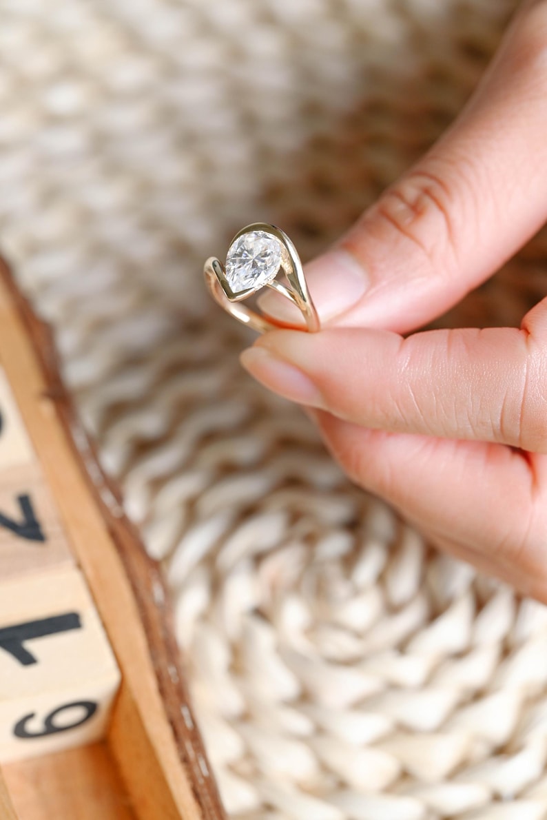 Marquise Cut Cluster Styled Lab Grown Diamond Engagement Ring