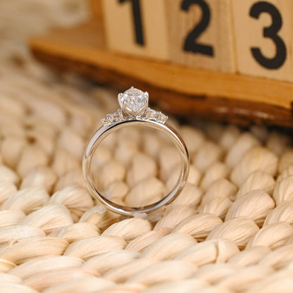 Marquise Cut Cluster Styled Lab Grown Diamond Engagement Ring