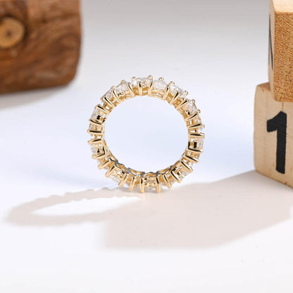Marquise Cut Cluster Styled Lab Grown Wedding Band