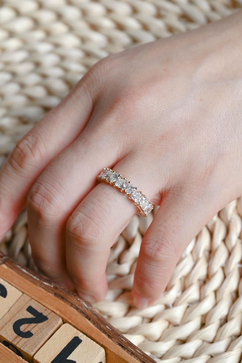 Marquise Cut Cluster Styled Lab Grown Wedding Band
