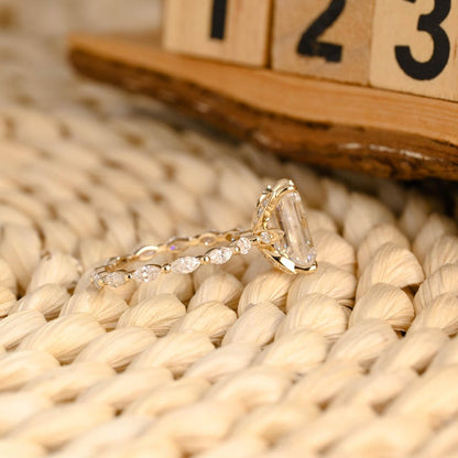 Marquise Cut Cluster Styled Lab Grown Diamond Engagement Ring