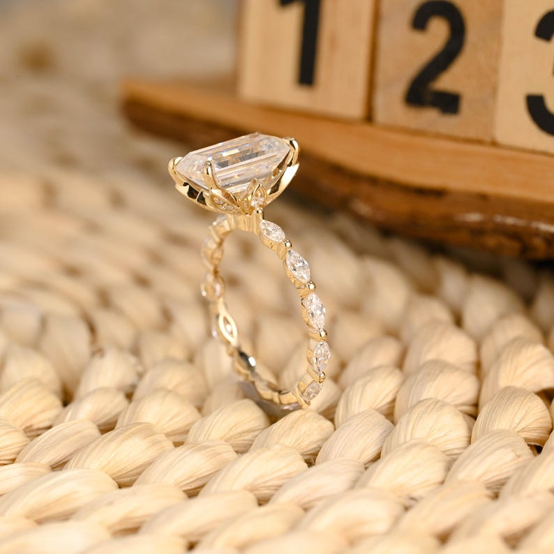 Marquise Cut Cluster Styled Lab Grown Diamond Engagement Ring