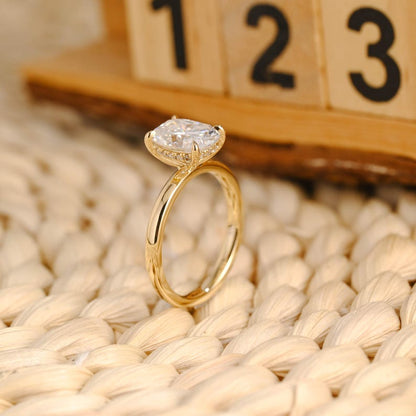 Marquise Cut Cluster Styled Lab Grown Diamond Engagement Ring