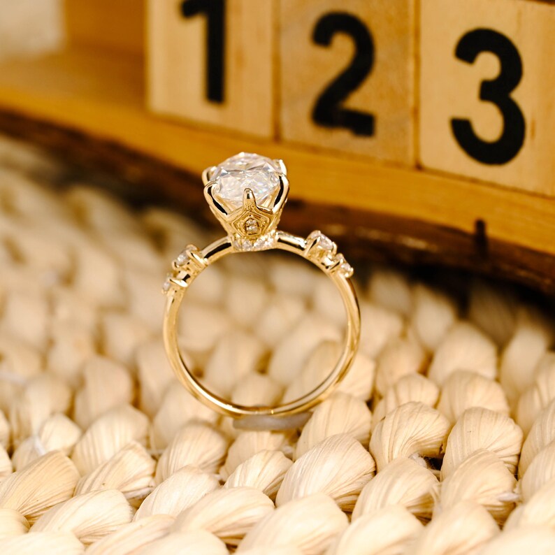 Marquise Cut Cluster Styled Lab Grown Diamond Engagement Ring