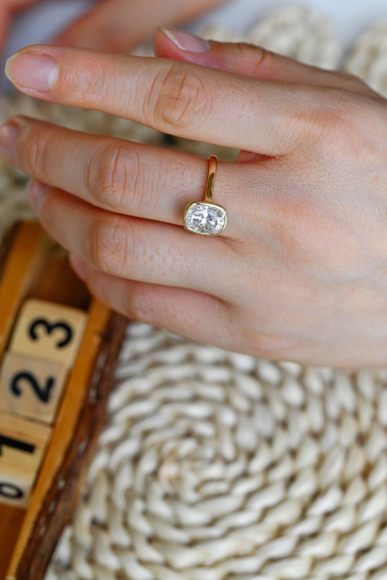 Marquise Cut Cluster Styled Lab Grown Diamond Engagement Ring