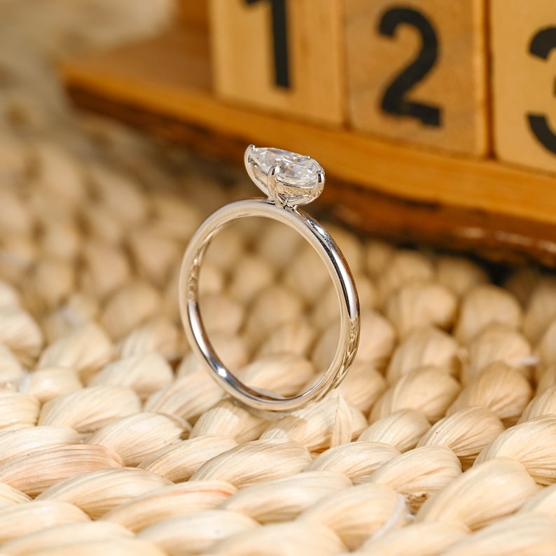 Marquise Cut Cluster Styled Lab Grown Diamond Engagement Ring