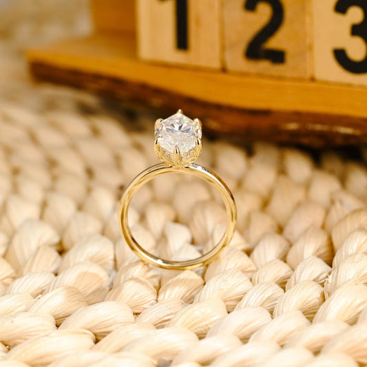 Marquise Cut Cluster Styled Lab Grown Diamond Engagement Ring