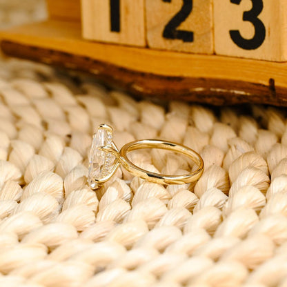 Marquise Cut Cluster Styled Lab Grown Diamond Engagement Ring