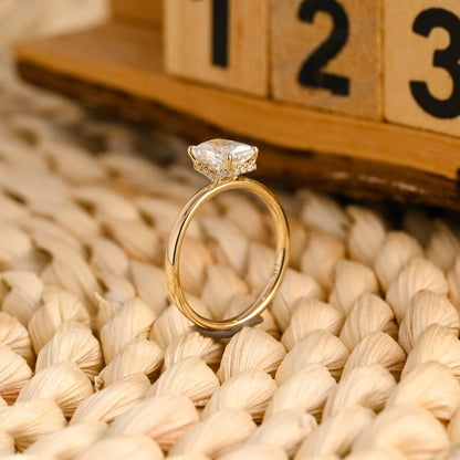 Marquise Cut Cluster Styled Lab Grown Diamond Engagement Ring