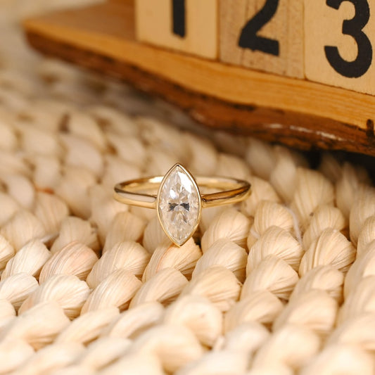 Marquise Cut Cluster Styled Lab Grown Diamond Engagement Ring