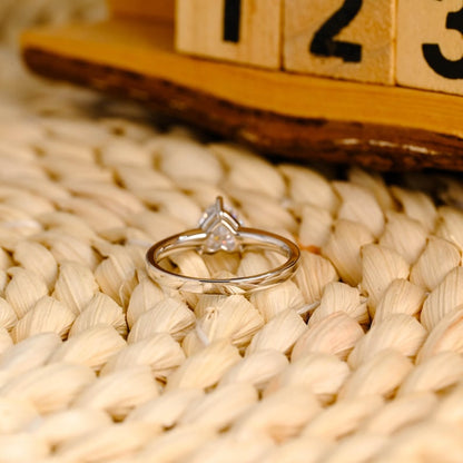 Marquise Cut Cluster Styled Lab Grown Diamond Engagement Ring