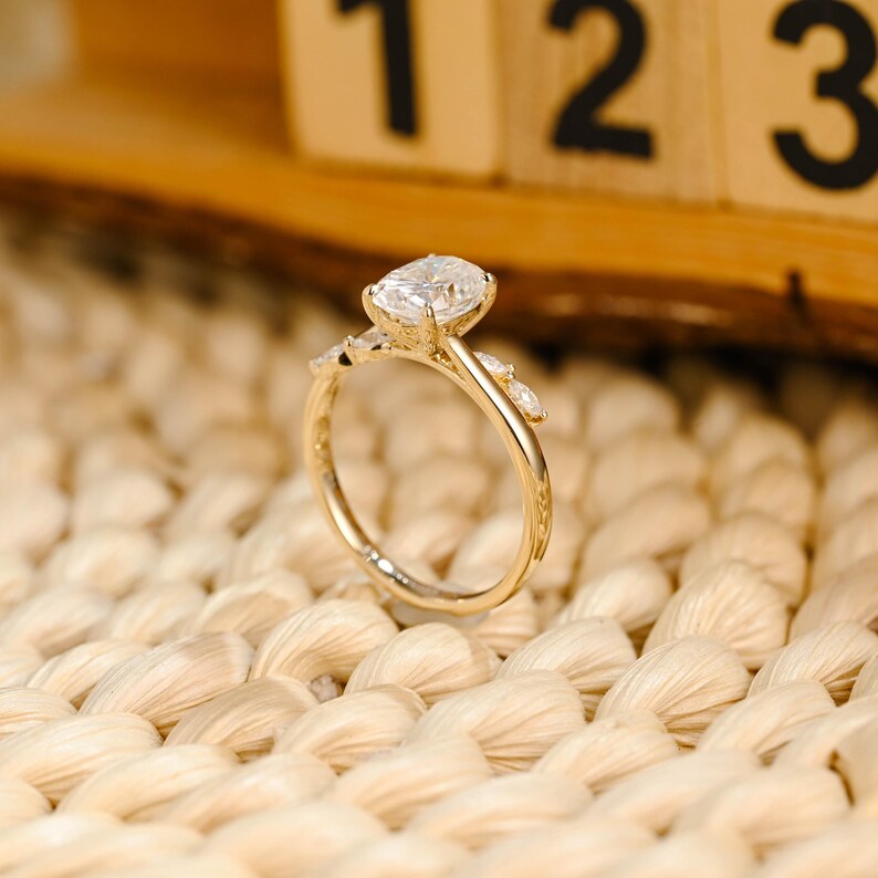 Marquise Cut Cluster Styled Lab Grown Diamond Engagement Ring