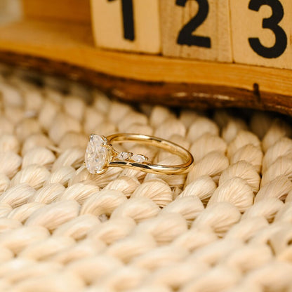Marquise Cut Cluster Styled Lab Grown Diamond Engagement Ring