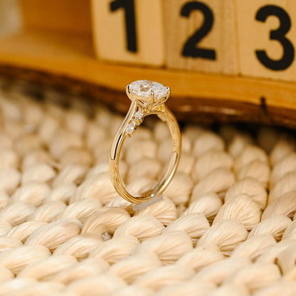 Marquise Cut Cluster Styled Lab Grown Diamond Engagement Ring