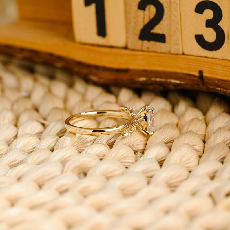 Marquise Cut Cluster Styled Lab Grown Diamond Engagement Ring