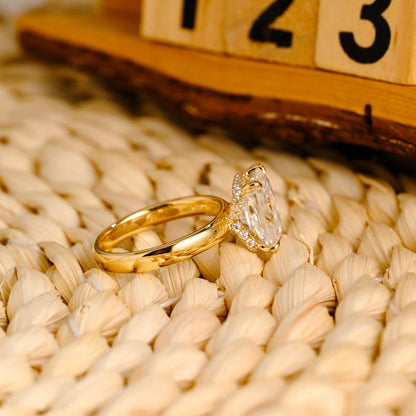 Marquise Cut Cluster Styled Lab Grown Diamond Engagement Ring