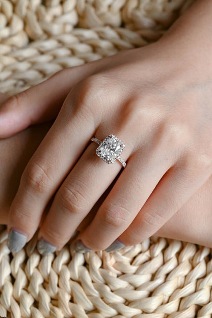 Marquise Cut Cluster Styled Lab Grown Diamond Engagement Ring