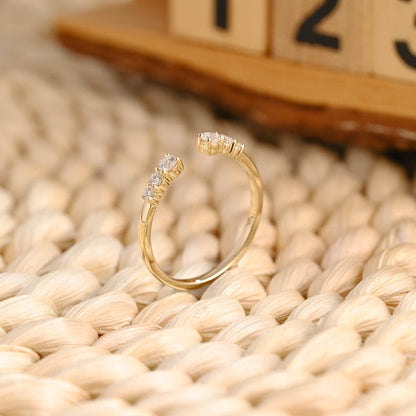 Marquise Cut Cluster Styled Lab Grown Wedding Band