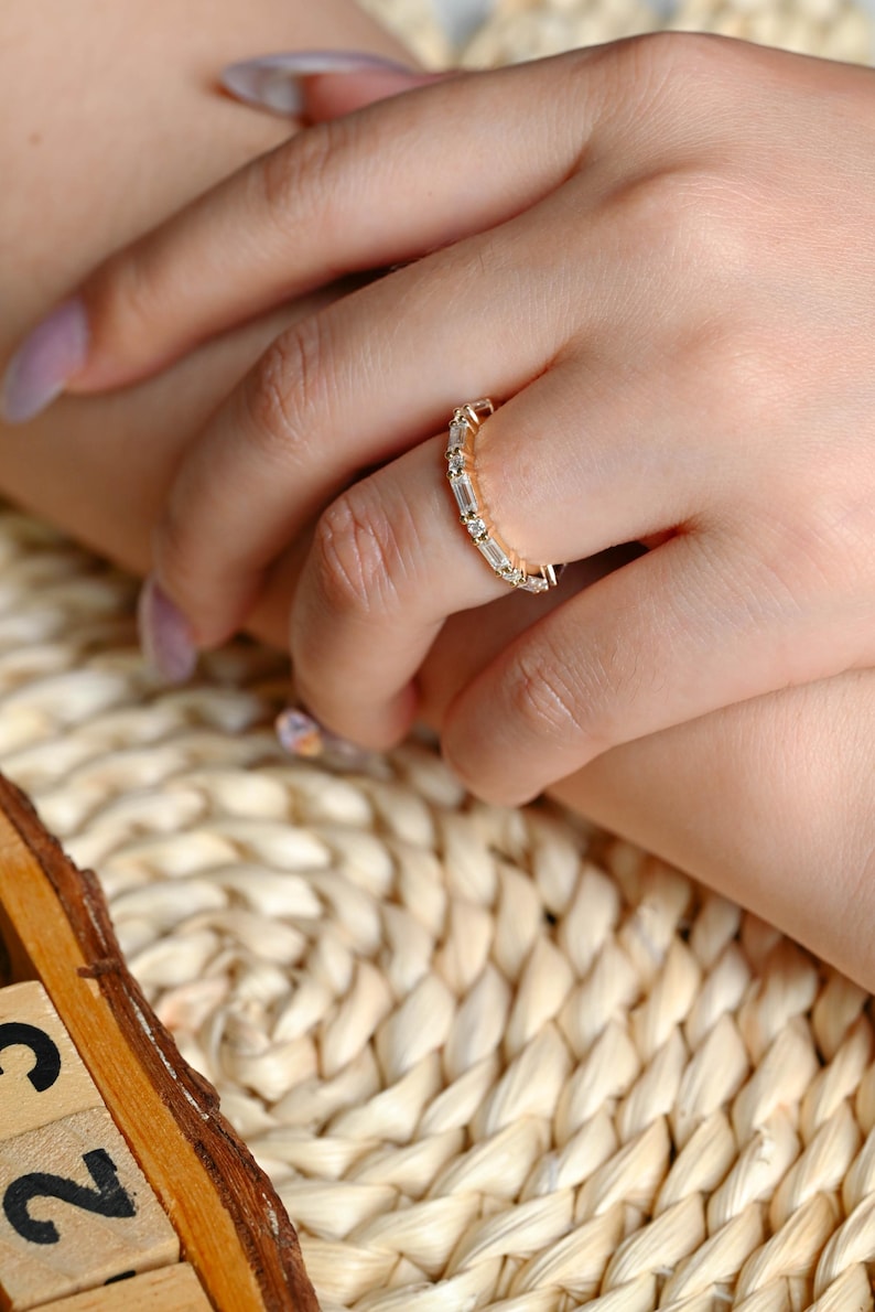 Marquise Cut Cluster Styled Lab Grown Wedding Band