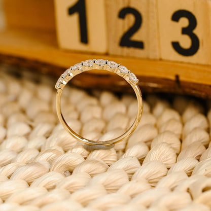 Marquise Cut Cluster Styled Lab Grown Wedding Band