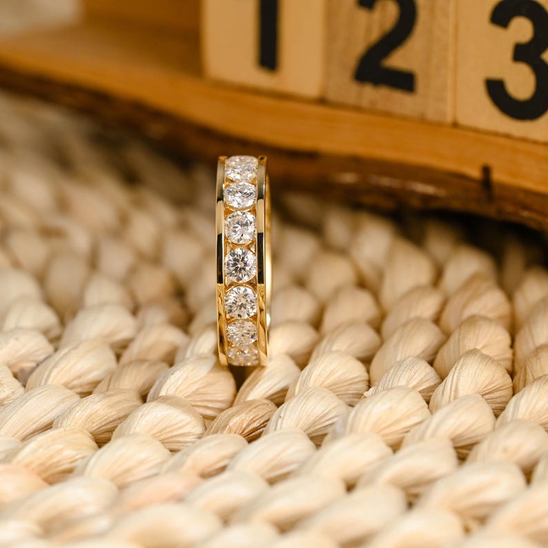 Marquise Cut Cluster Styled Lab Grown Wedding Band